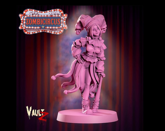 Zombicircus Jester Survivor 28/32mm - VaultZ - For games like Zombicide, This Is Not A Test, County Road Z