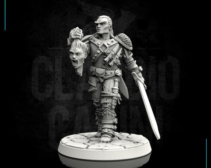 Male human/elf/tiefling Witchhunter - 28mm or 32mm - Claudio Casini Art - 0276