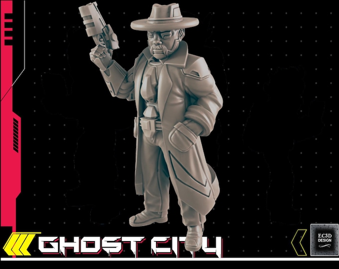 Private Eye - Cyberpunk/Sci-Fi NPC - 28mm or 32mm - Ghost City