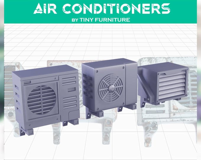Air Conditioners -  28mm/32mm - Tiny Furniture - UNPAINTED