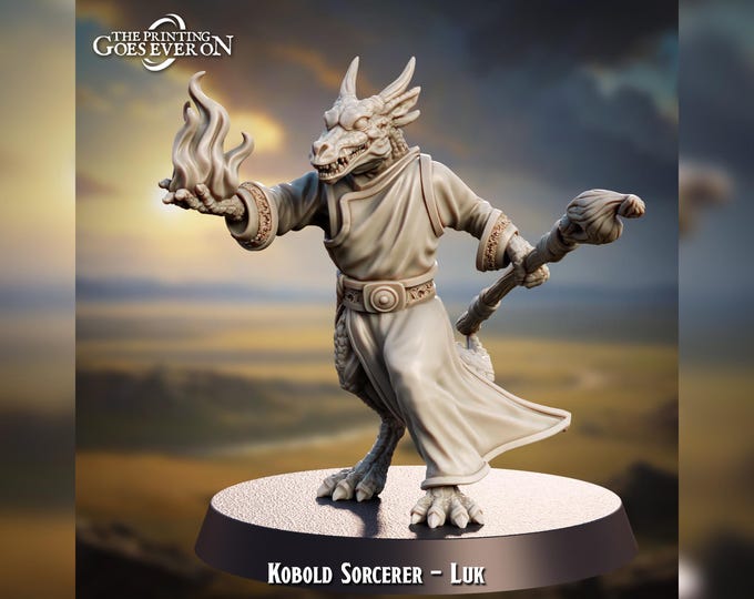 Kobold Sorcerer Luk - 28mm - The Printing Goes Ever On - Dungeons and Dragons - Pathfinder - Fantasy