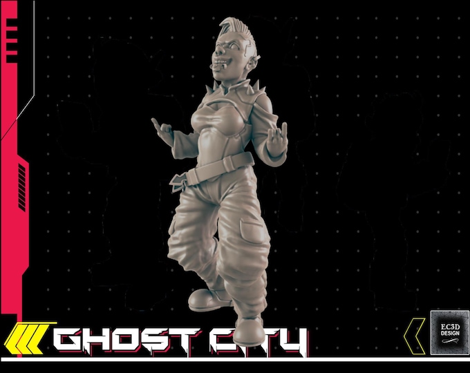 Female Punk - Cyberpunk/Sci-Fi  - 28mm or 32mm - Ghost City