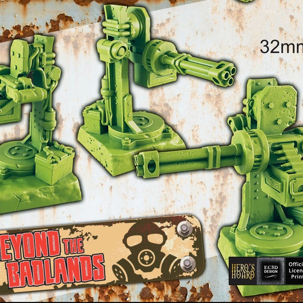 Machine Gun Turret - Post-Apocalyptic - 32mm - EC3D Designs - Beyond The Badlands