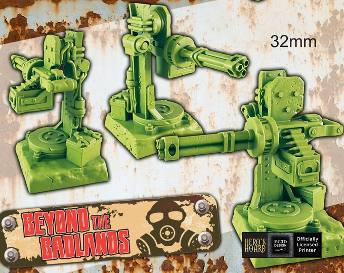 Machine Gun Turret - Post-Apocalyptic - 28 or 32mm - EC3D Designs - Beyond The Badlands
