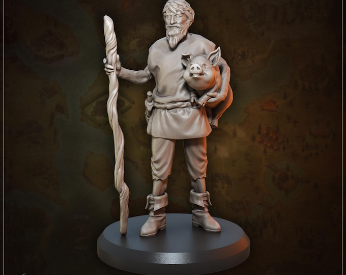 Villager Eadric the pig farmer - 28/32/35mm - Great Grimoire - Dungeons and Dragons - Pathfinder - Great Folks
