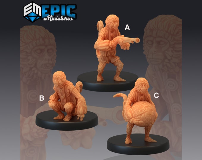 Pirate Monkey - 28mm Scale - Miniatures - These guys are smaller than a standard humanoid. But aren't they cute?