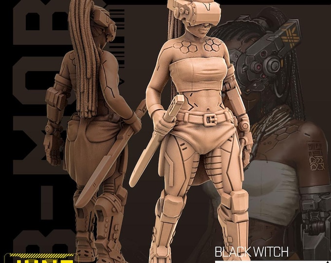 Blackwitch (2 poses available) - 28/32mm - Unit9 - B Mob - Cyberpunk/science Fiction/Futuristic/Cybernetics mini