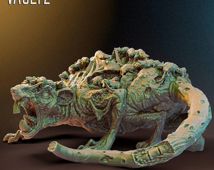 Zombie Giant Rat Mother - Needs 60mm Base- 28mm or 32mm - VaultZ - For games like Zombicide, This Is Not A Test, County Road Z