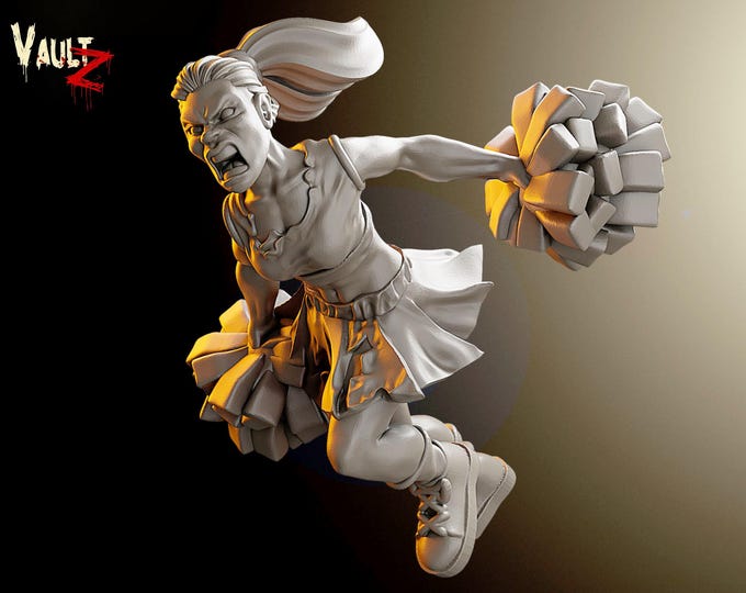 Cheerleader Runner Zombie - 32mm - VaultZ - For games like Zombicide, This Is Not A Test, County Road Z