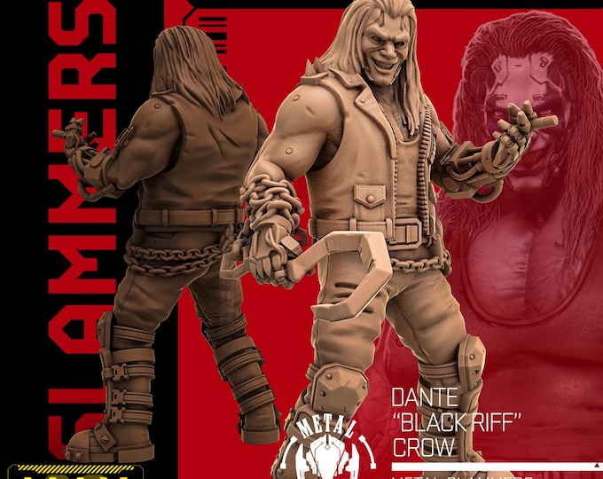 Dante "Blackriff" Crow (2 poses available) - 28/32mm - Unit9 - Metal Slammers -  Cyberpunk/science Fiction/Futuristic/Cybernetics miniatures