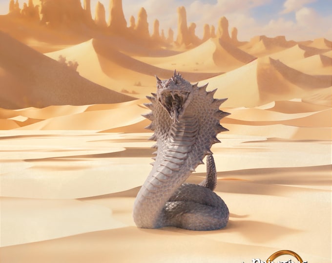 Giant Cobra Snake - 28/32mm - The Printing Goes Ever On - Dungeons and Dragons - Pathfinder - Fantasy