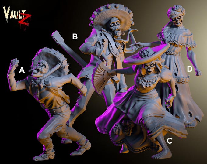 Dia De Los Muertos Zombies! - 32mm - VaultZ - For games like Zombicide, This Is Not A Test, County Road Z