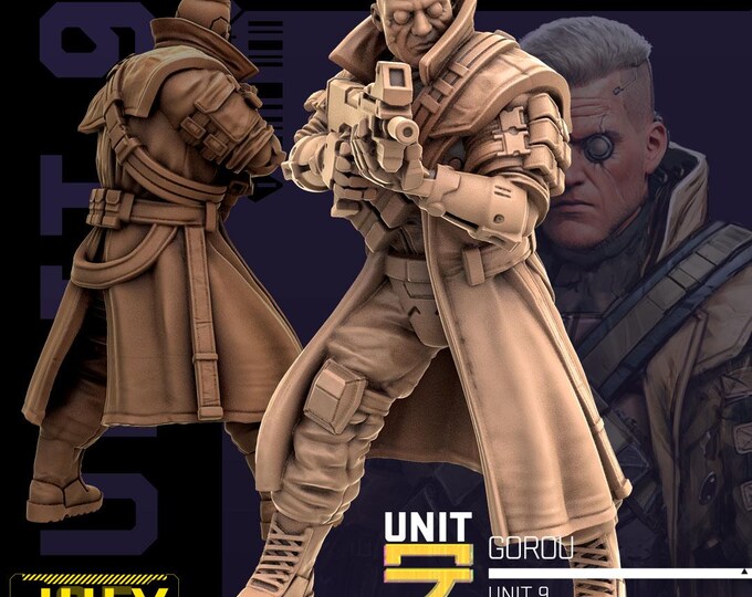 Gorou (2 poses available) - 28/32mm - Unit9 - Cyberpunk/science Fiction/Futuristic/Cybernetics mini