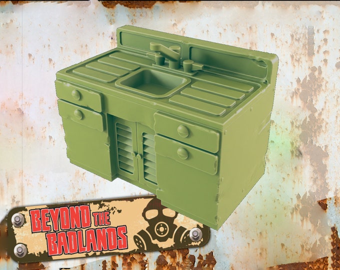 Ruined Sink - Post-Apocalyptic - 28mm or 32mm - EC3D Designs - Beyond The Badlands
