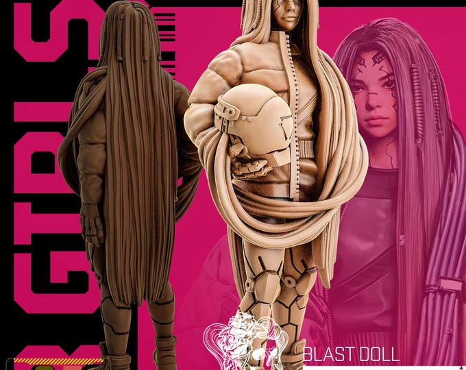 Blast Doll (2 poses available) - 28/32mm - Unit9 - Bomber Girls - Cyberpunk/science Fiction/Cybernetics