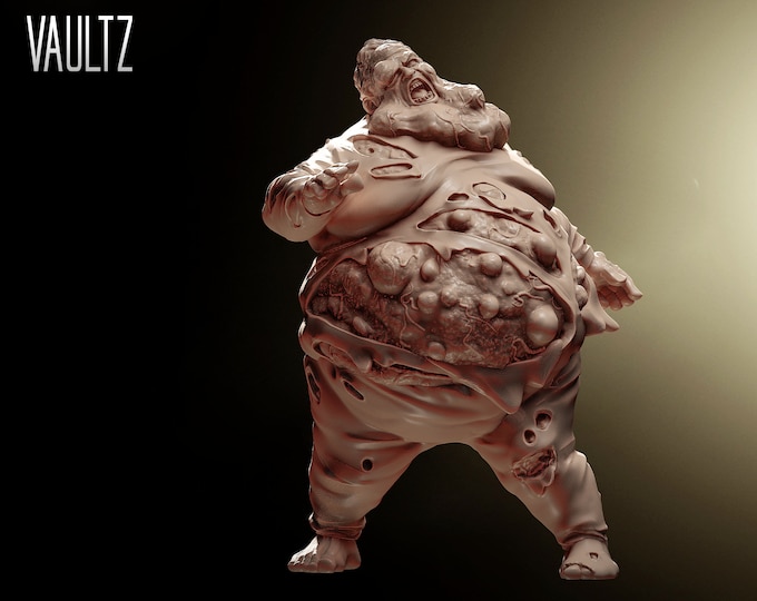 Bloated Zombie - 32mm - VaultZ - For games like Zombicide, This Is Not A Test, County Road Z