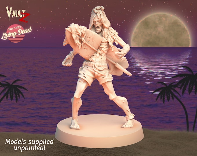 Surfer Zombie - 32mm - VaultZ - For games like Zombicide, This Is Not A Test, County Road Z