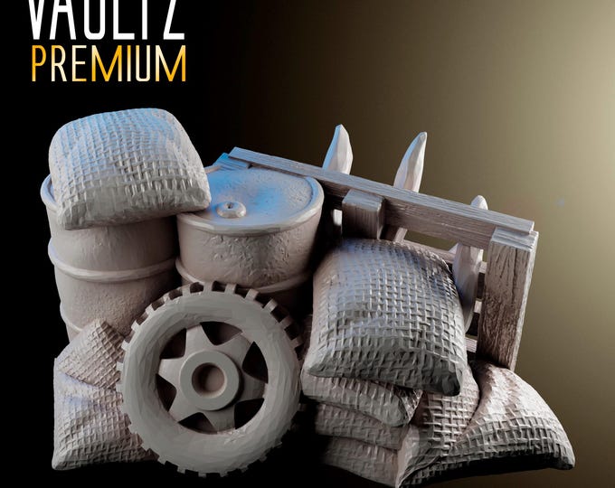 Barricade - 32mm - VaultZ - For games like Zombicide, This Is Not A Test, County Road Z