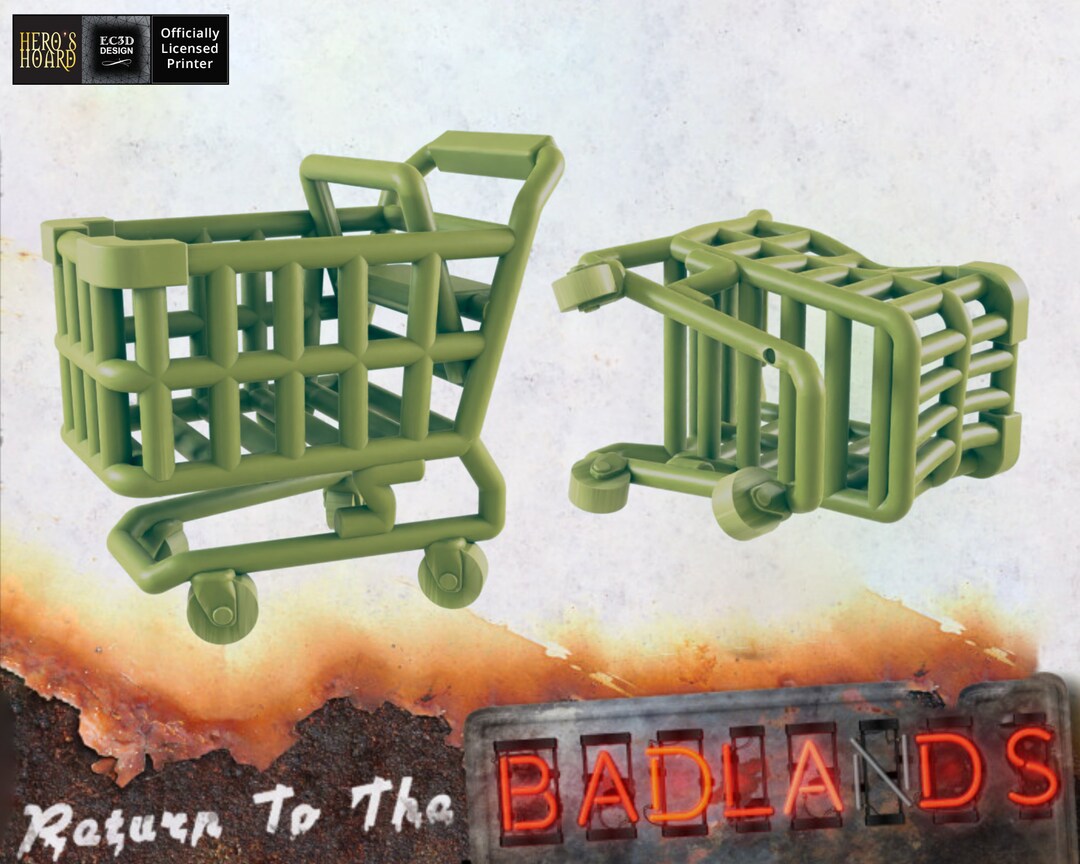 Wasteland Shopping Cart - Post-apocalyptic - 28 or 32mm - EC3D Designs ...