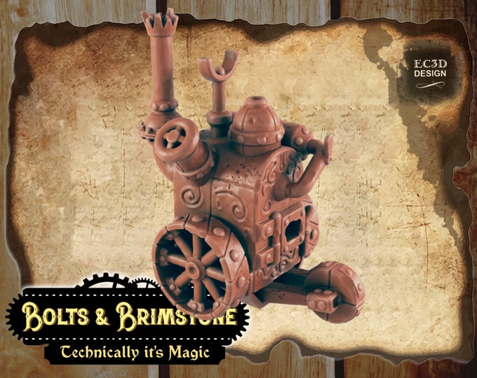 Wheeled Steam Engine - True 28/32mm  Scale - EC3D Design - Bolts and Brimstone - Get your steampunk on!