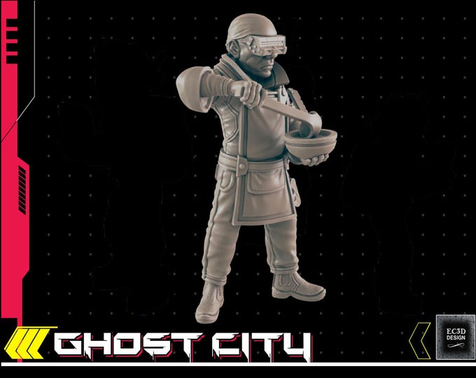 The Chef "El Chefe" - Cyberpunk/Sci-Fi NPC - 28mm or 32mm - Ghost City