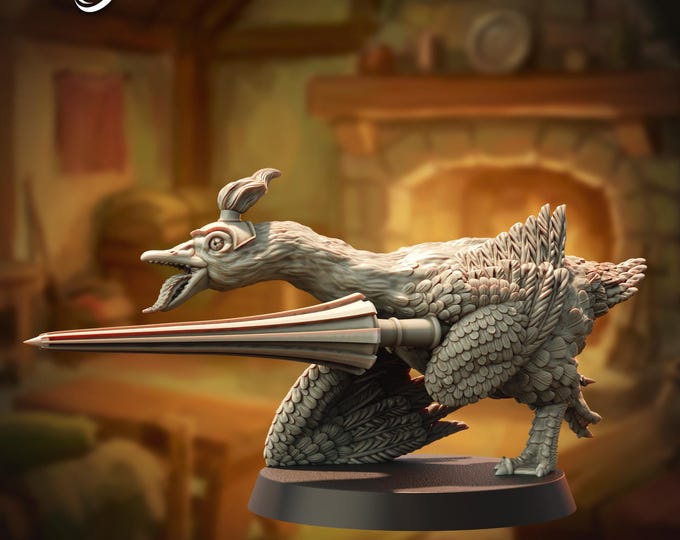 Large Jousting Goose (About half the height of a human)- 28/32mm - The Printing Goes Ever On - Dungeons and Dragons - Pathfinder - Fantasy