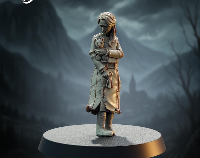 Noctovia Villager Little Girl - 28/32mm - The Printing Goes Ever On - Dungeons and Dragons - Pathfinder - Fantasy