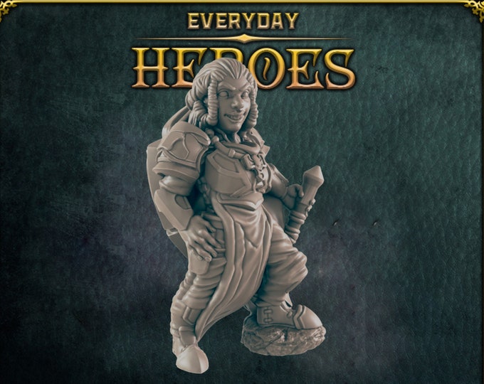 Cleric Female Dwarf - 28/32mm - Everyday Heroes - Great for beginning painters or kids!
