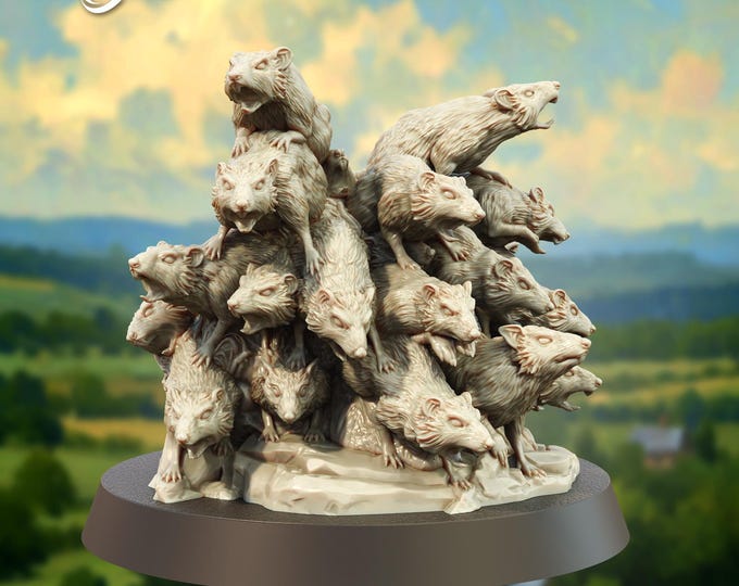 Swarm of Rats - 28mm - The Printing Goes Ever On - Dungeons and Dragons - Pathfinder - Fantasy