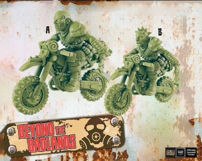 Wasteland Bikers (Dirtbike) - Post-Apocalyptic - 32mm - EC3D Designs - Beyond The Badlands