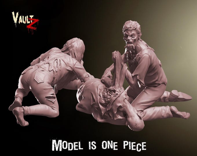 Zombie Eating 1 - 28mm or 32mm - VaultZ - For games like Zombicide, This Is Not A Test, County Road Z