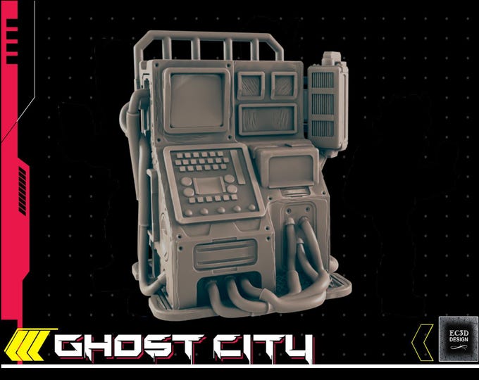 Computer Terminal B - Cyberpunk/Sci-Fi  - 28mm or 32mm - Ghost City