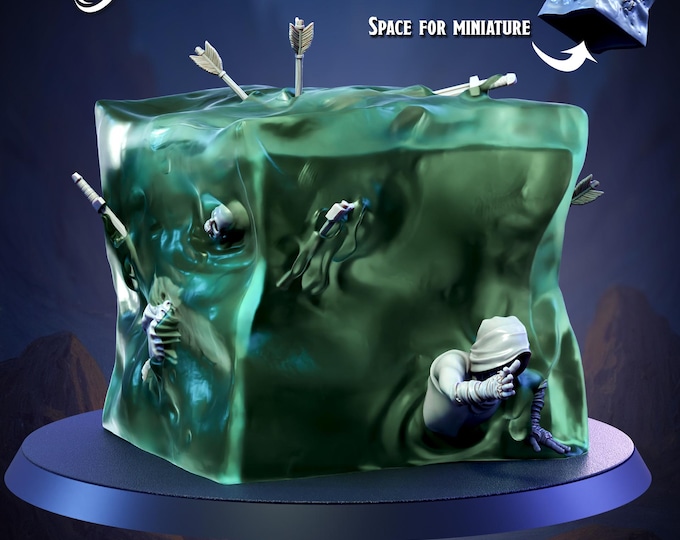 Gelatinous Cube (Not colored or transparent)- 28/32mm - The Printing Goes Ever On - Dungeons and Dragons - Pathfinder