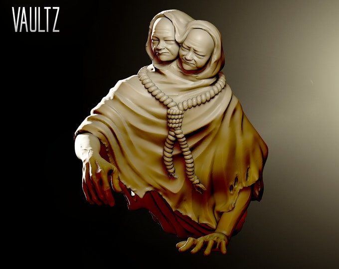 Demonic Conjoined Twins Cut In Half - 32mm - VaultZ - For games like Zombicide, This Is Not A Test, County Road Z