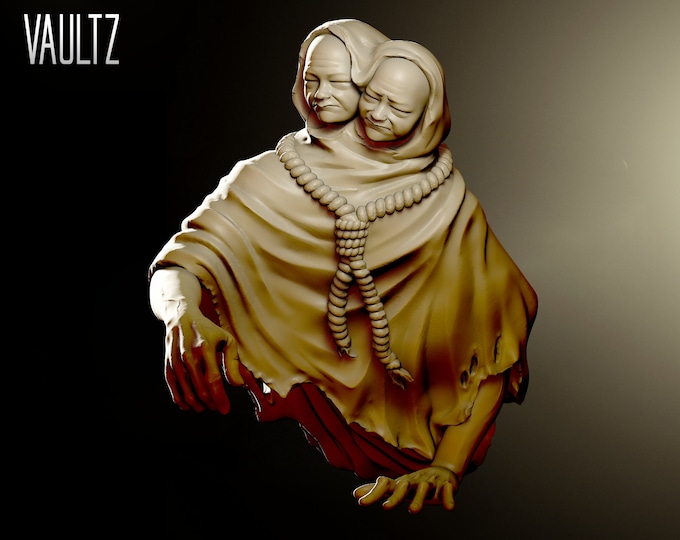 Demonic Conjoined Twins Cut In Half - 32mm - VaultZ - For games like Zombicide, This Is Not A Test, County Road Z