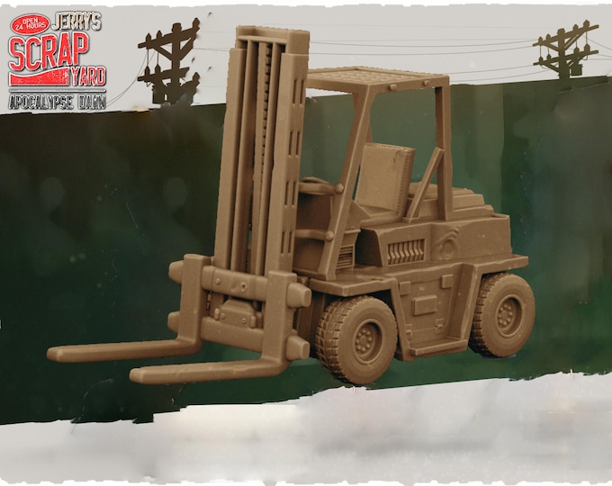 Forklift  - 32mm Scale - Kraken Studios Jerry's Scrapyard - Great for Fallout Wasteland Warfare, and This Is Not A Test, and County Road Z!