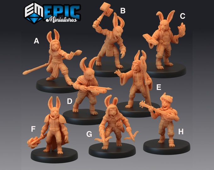 Herengon (Bunny Tribe) - 28mm - Epic Miniatures - Great for Dungeons and Dragons and Pathfinder!