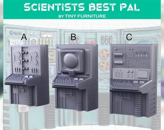 Scientist's Best Pal Computers -  28mm/32mm - Tiny Furniture - UNPAINTED