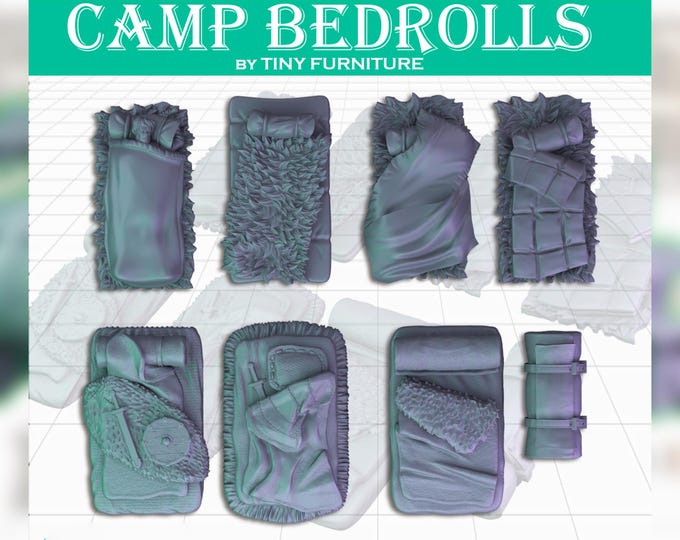 Camp Bedrolls -  28mm/32mm - Tiny Furniture - UNPAINTED