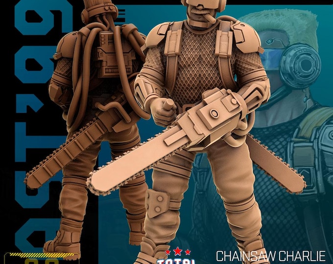 Chainsaw (Two poses available!) - 28/32mm - Unit9 - Cyberpunk/science Fiction/Futuristic/Cybernetics miniatures