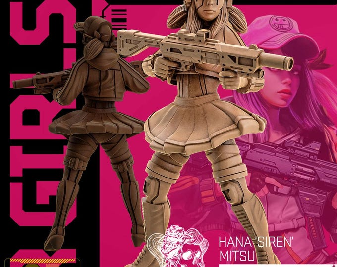 Hana Siren - 28/32mm - Unit9 - Bomber Girls - Cyberpunk/science Fiction/Cybernetics