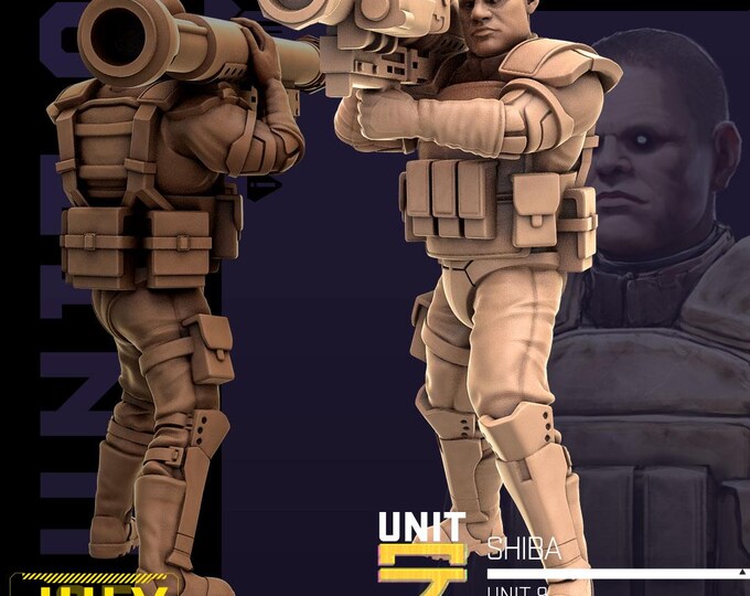 Shiba (2 poses available) - 28/32mm - Unit9 - Cyberpunk/science Fiction/Futuristic/Cybernetics mini