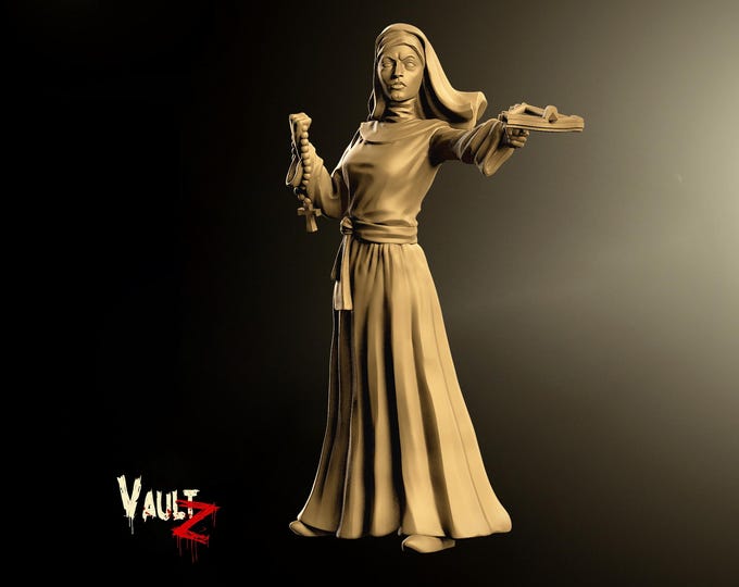 Nun Survivor - 32mm - VaultZ - For games like Zombicide, This Is Not A Test, County Road Z