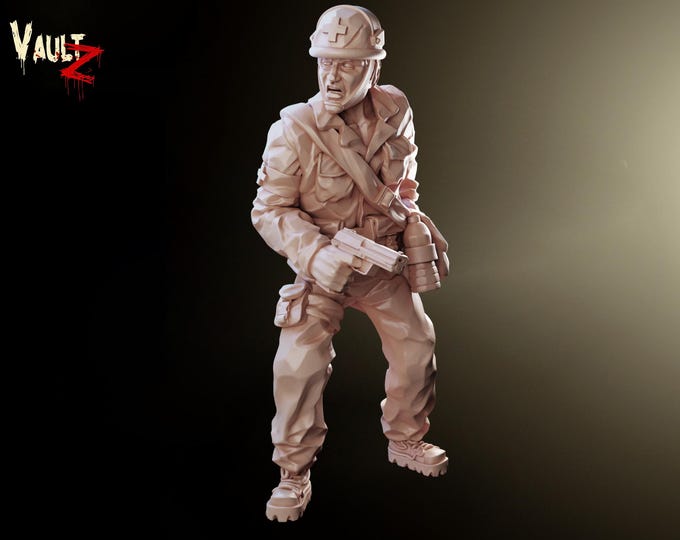Ryan Combat Medic with Pistol - 32mm - VaultZ - For games like Zombicide, This Is Not A Test, County Road Z