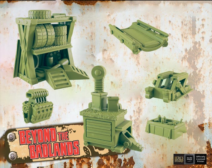Chop Shop Scatter - Post-Apocalyptic - 32mm - EC3D Designs - Return To The Badlands - Fallout Wasteland Warfare - This Is Not A Test