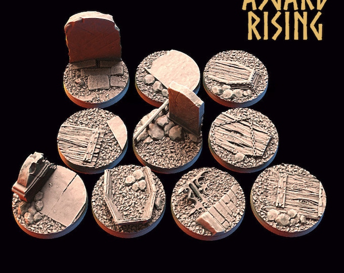 Graveyard Bases - Set of  10 - 25mm