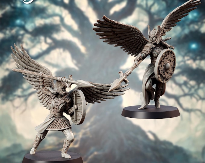 Norse Valkyries - 28mm - The Printing Goes Ever On - Dungeons and Dragons - Pathfinder - Fantasy - fits 25mm base