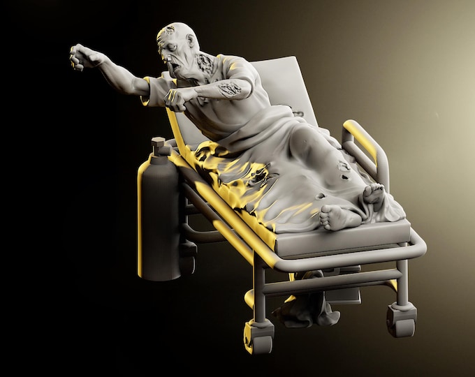 Stretcher Zombie - 32mm - VaultZ - For games like Zombicide, This Is Not A Test, County Road Z