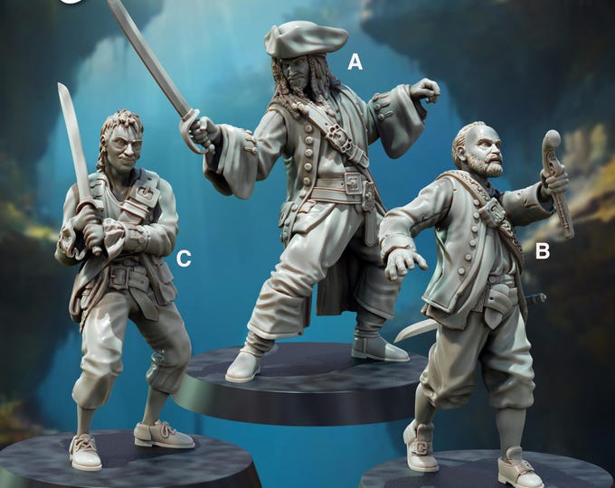 Pirate Crew - 28mm - The Printing Goes Ever On - Dungeons and Dragons - Pathfinder - Fantasy