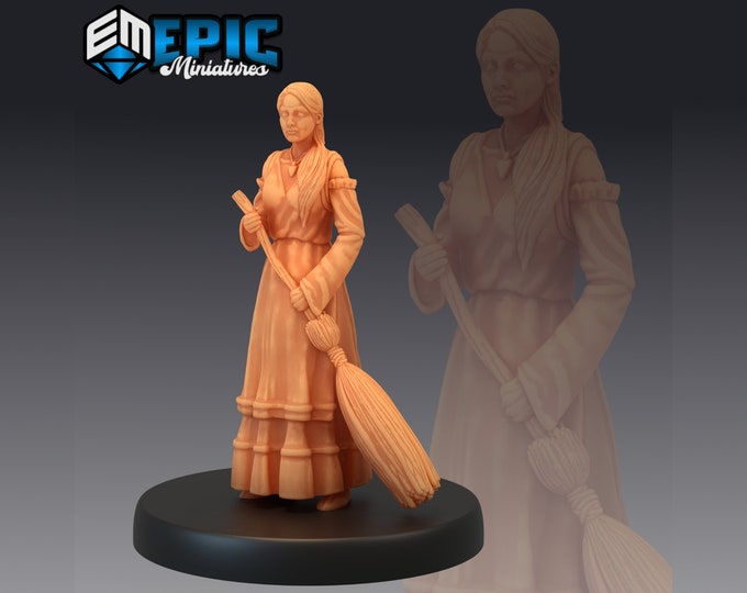 28mm Villager Woman With Broom